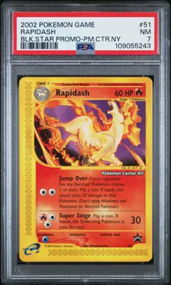 Pokemon TCG Rapidash Pokemon Game Promo 51 PSA 7 - Image 1