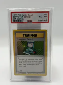 Pokemon TCG Computer Search Base Set Shadowless 1st Edition PSA 8 71/102 English - Image 1