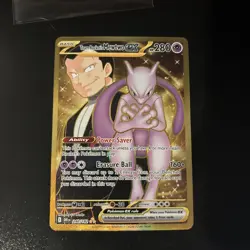 Pokemon TCG Gold Team Rocket's Mewtwo EX 240/182 Destined Rivals - Image 1