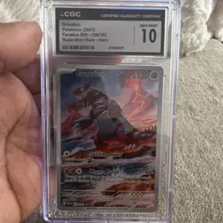 Pokemon Groudon SV04 Paradox Rift 199/182 Illustration Rare Holo CGC 10 - Image 1