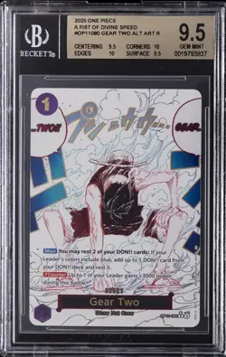 2025 ONE PIECE A FIST OF DIVINE SPEED #OP11080 GEAR TWO ALT ART R BGS 9.5 - Image 1