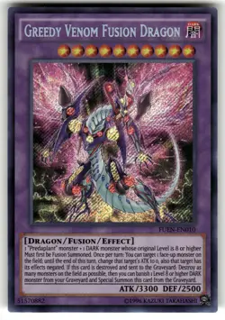 Greedy Venom Fusion Dragon Secret Rare FUEN-EN010 Fusion Enforcers NM - Image 1