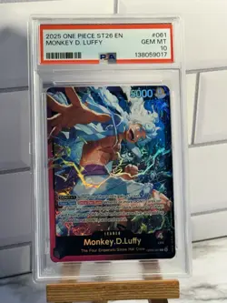 2025 One Piece TCG Monkey.D.Luffy ST26 OP09-061 Leader FOIL PSA 10 - Image 1