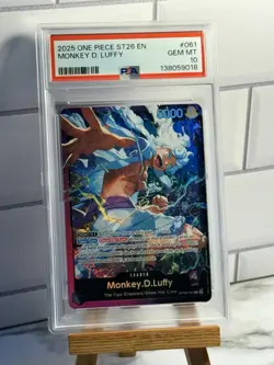 2025 One Piece TCG Monkey.D.Luffy ST26 OP09-061 Leader FOIL PSA 10 - Image 1