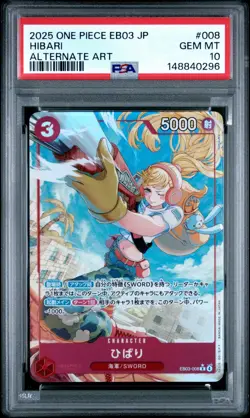 One Piece Japanese EB03 HIBARI Alternate Art PSA 10 #008 - Image 1