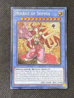 YuGiOh! Nekroz of Sophia BLMM-EN134 Emblazoned Ultra Rare 1st Edition Near Mint - Image 1