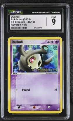 CGC 9 MINT Duskull 2005 EX Emerald 46/106 Reverse Holo STAMPED Pokemon Card psa - Image 1