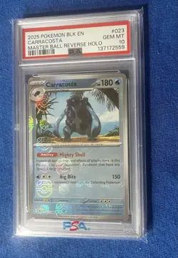 Pokemon TCG - Carracosta - 023/086 - Black Bolt - Poke Ball Reverse Holo PSA 10 - Image 1