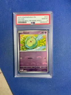 2025 POKEMON BLK EN-BLACK BOLT POKE BALL REVERSE HOLO #037 SOLOSIS PSA 10 - Image 1