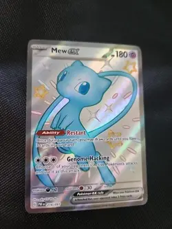 Pokemon TCG Mew ex 216/091 Shiny Ultra Rare Full Art SV Paldean Fates Holo NM+ - Image 1