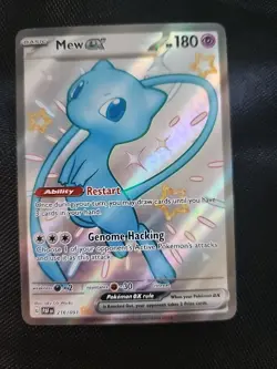 Pokemon TCG Mew ex 216/091 Shiny Ultra Rare Full Art SV Paldean Fates Holo NM+ - Image 2