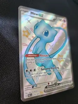 Pokemon TCG Mew ex 216/091 Shiny Ultra Rare Full Art SV Paldean Fates Holo NM+ - Image 3