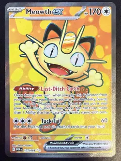 NM English Pokemon Perfect Order Meowth Ex Full Art (107/088). - Image 1