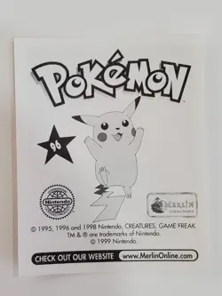 Merlin SERIES 1 Vintage POKEMON sticker DROWSEE #96 Nintendo - Image 4