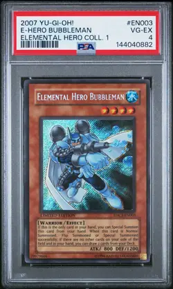 2007 YU-GI-OH! ELEMENTAL HERO COLL 1 #EN003 ELEMENTAL HERO BUBBLEMAN PSA 4 - Image 1