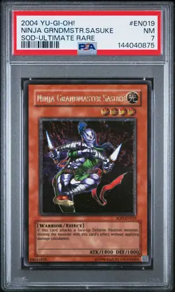 2004 YU-GI-OH! SOD-SOUL OF THE DUELIST #EN019 NINJA GRANDMASTER SASUKE PSA 7 - Image 1