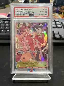 2024 One Piece JPN EB01-05 Charlotte Flampe Alternate Art PSA 10 - Image 1