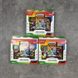 3x POKEMON FIRST PARTNER ILLUSTRATION COLLECTION BOX - Image 1