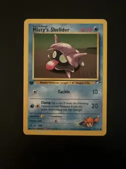 Misty's Shellder 89/132 1st Edition Pokemon Card Gym Heroes Common WOTC NM - Image 1