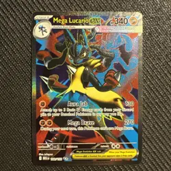 Pokemon Mega Lucario EX TCG Full Art Holo Card 160/132 Me01: Mega Evolution - Image 1