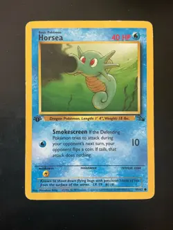 Pokemon Horsea Fossil vintage card #49/62 Wotc 1999 - Image 1