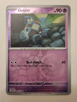 042/086 Golett (Reverse Holo) Card SV-10.5 Black Bolt Pokemon TCG - Pack Fresh - Image 1