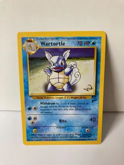Wartortle 63/130 Base Set 2 Gold W Stamp Promo Pokemon Card WOTC 2000 LP - Image 1