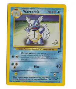 Wartortle 63/130 Base Set 2 Gold W Stamp Promo Pokemon Card WOTC 2000 LP - Image 3