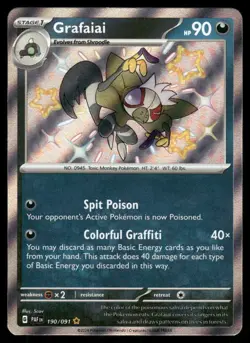 Pokemon Cards Grafaiai 190/091 Paldean Fates Shiny Rare NM - Image 1