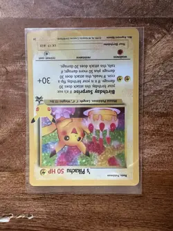 Pokemon Pikachu Card Celebrations Birthday Surprise Promo LP/NM Condition - Image 1