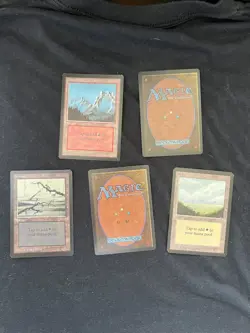 Magic the Gathering All Five Basic Lands BETA Never Played - Image 1