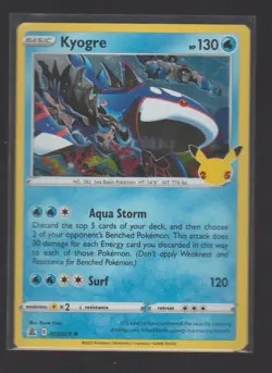 KYOGRE 003/025 RARE CELEBRATIONS POKEMON HOLO NEAR MINT - Image 1