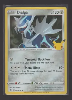 DIALGA 020/025 RARE CELEBRATIONS POKEMON HOLO NEAR MINT - Image 1