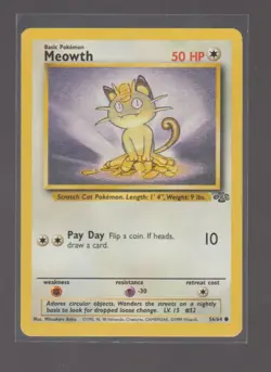 MEOWTH 56/64 COMMON JUNGLE POKEMON UNLIMITED MP - Image 1