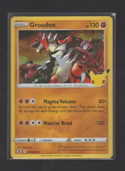 GROUDON 017/025 RARE CELEBRATIONS POKEMON HOLO NEAR MINT - Image 1