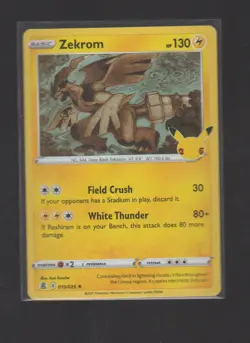 ZEKROM 010/025 RARE CELEBRATIONS POKEMON HOLO NEAR MINT - Image 1