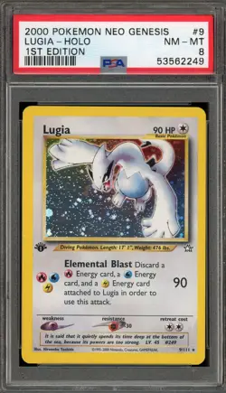 Pokemon Lugia Neo Genesis 1st Edition Holo Rare #9 PSA 8 - Image 1