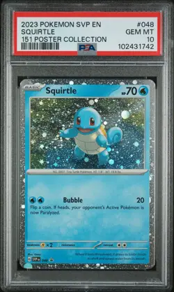 2023 POKEMON SVP EN-SV BLACK STAR PROMO 151 POSTER COLL #048 SQUIRTLE PSA 10 - Image 1