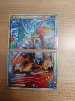 Pokemon Suicune and Entei Legend Holo Top and Bottom LP - Image 1