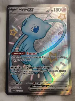 Pokemon TCG Mew ex 216/091 Shiny Ultra Rare Full Art SV Paldean Fates Holo NM+ - Image 1