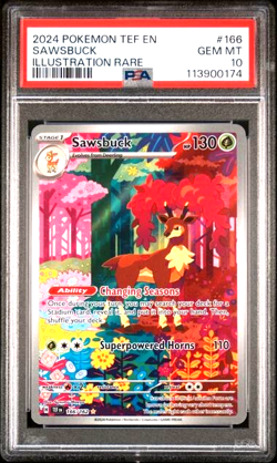 Pokemon Scarlet & Violet Temporal Forces Sawsbuck Illustration Rare PSA 10 GEM - Image 1