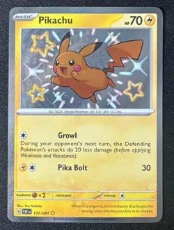 Pikachu 131/091 Holo Shiny Rare SV Paldean Fates 2024 Pokemon - Image 1