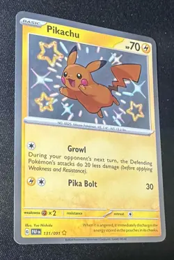 Pikachu 131/091 Holo Shiny Rare SV Paldean Fates 2024 Pokemon - Image 3