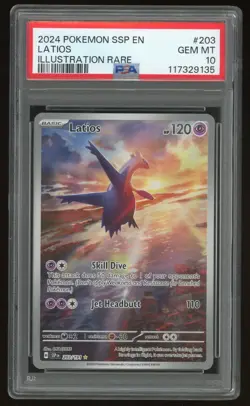 2024 Pokemon SSP EN Latios Illustration Rare #203 PSA 10 GEM MINT - Image 1