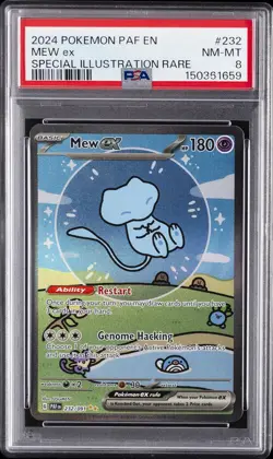 2024 POKEMON PAF EN-PALDEAN FATES SPECIAL ILLUSTRATION RARE #232 MEW EX PSA 8 - Image 1