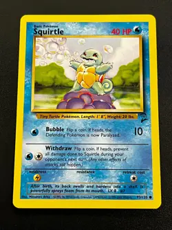 Squirtle 93/130 - Base Set 2 Vintage WOTC Pokemon TCG Card LP #3 - Image 1