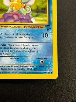 Squirtle 93/130 - Base Set 2 Vintage WOTC Pokemon TCG Card LP #3 - Image 3
