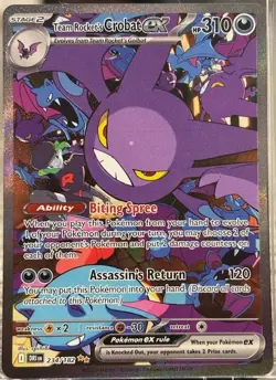 Pokemon Team Rocket’s Crobat EX Destined Rivals 234/182 SIR English NM - Image 1