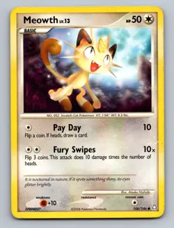 Meowth 106/146 Common Legends Awakened Pokemon Lightly Played - Image 1