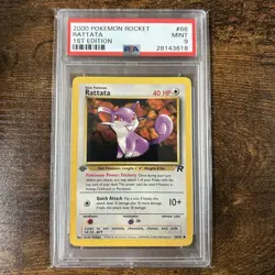 2000 Pokemon Team Rocket 1st Edition Rattata PSA 9 MINT 66/82 - Image 1